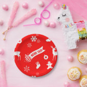 Elementen van de Borden van kerstrood papier Papieren Bordje (Feest)