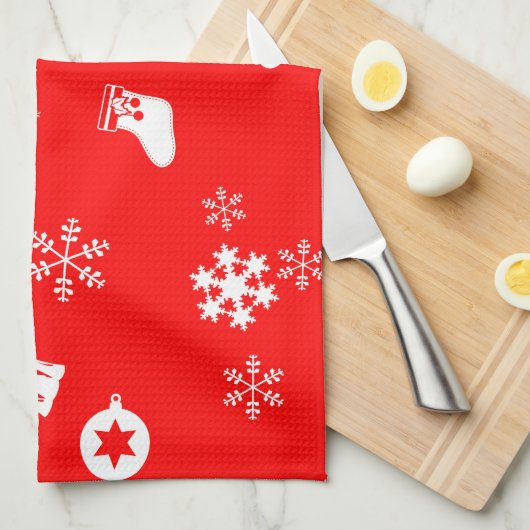 Elementen van de kerstkeukenhanddoek theedoek (Quarter Fold)