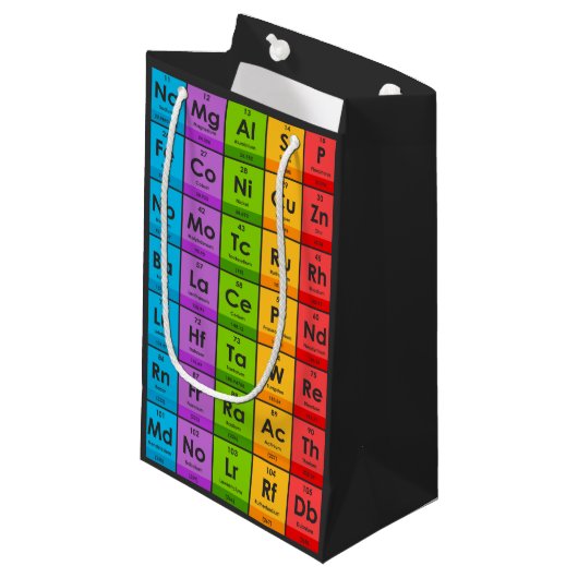 Elementen van de Periodic Table Gift Bag Klein Cadeauzakje (Voorkant Gekanteld)