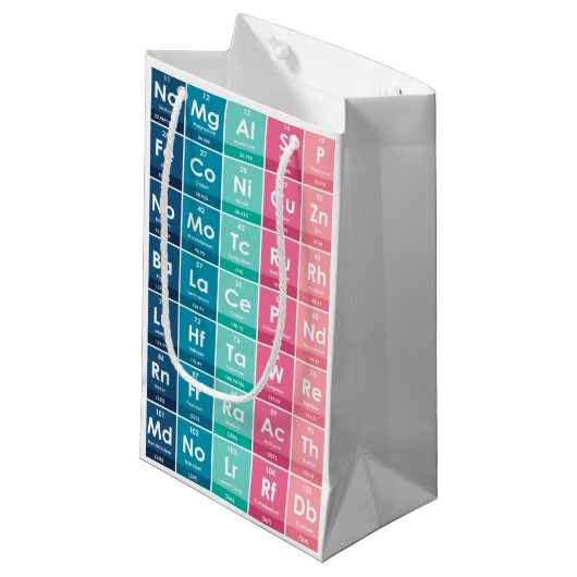 Elementen van de Periodic Table Pattern Gift Bag Klein Cadeauzakje (Voorkant Gekanteld)