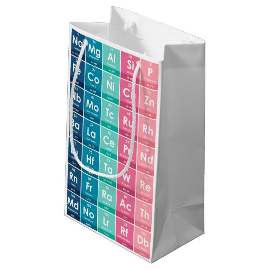 Elementen van de Periodic Table Pattern Gift Bag Klein Cadeauzakje (Achterkant Gekanteld)
