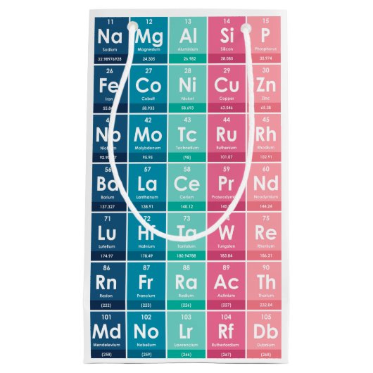 Elementen van de Periodic Table Pattern Gift Bag Klein Cadeauzakje (Voorkant)