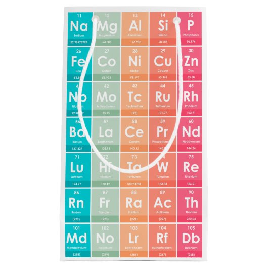 Elementen van de Periodic Table Pattern Gift Bag Klein Cadeauzakje (Voorkant)