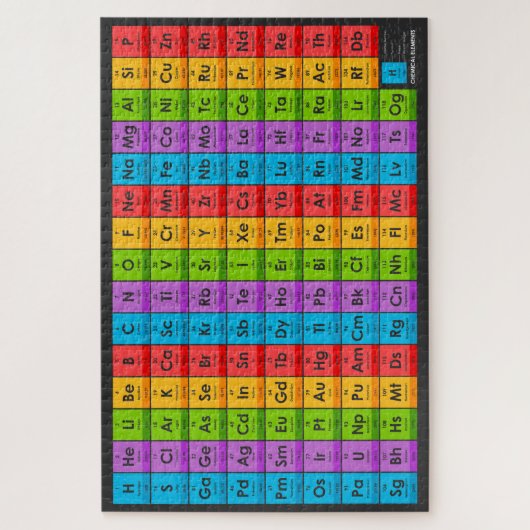 Elementen van de periodieke tabel 1014 delen legpuzzel (Verticaal)