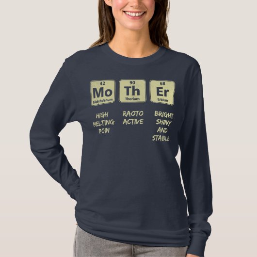 Elementen van een moeder-periodieke tafel moeder t-shirt (Voorkant)
