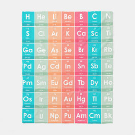 Elementen van het Periodic Table Colorful Pattern Fleece Deken