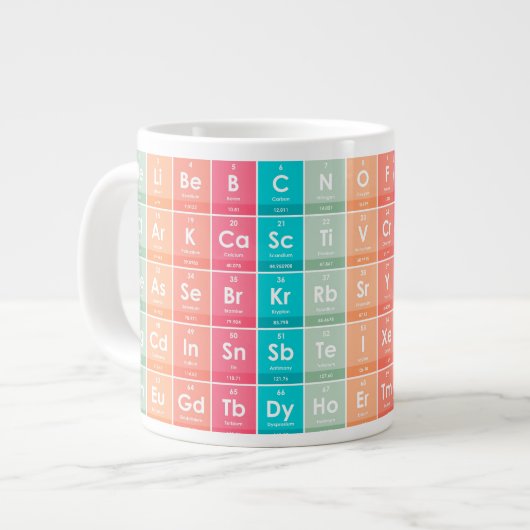 Elementen van het Periodic Table Colorful Pattern Grote Koffiekop (Links)