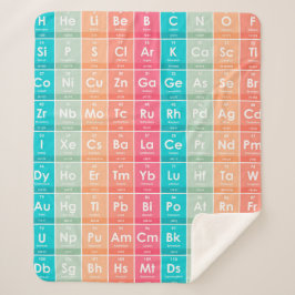 Elementen van het Periodic Table Colorful Pattern Sherpa Deken