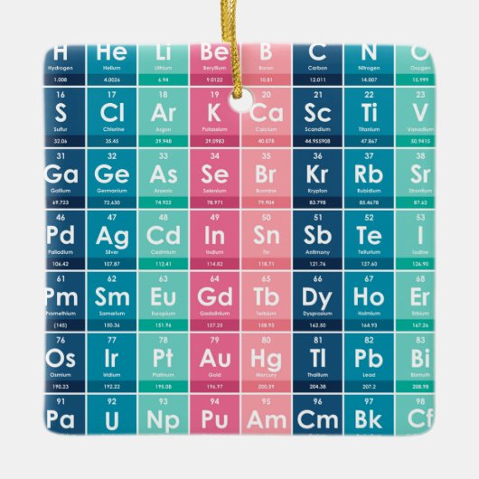Elementen van het Periodieke Tabelpatroon Keramisch Ornament (Voorkant)