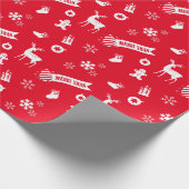 Elementen van kerstrood omslagpapier cadeaupapier (Hoek)