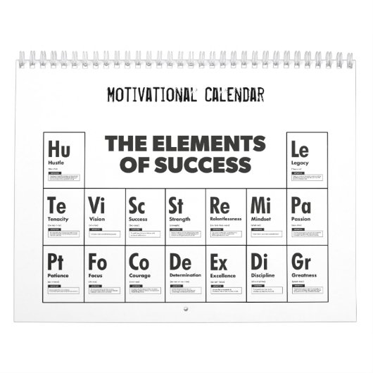 Elementen van succes - Gym Hustle Motivatie schaal Kalender (Hoes)