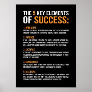 Elementen van succes, sportschool, drukte, succes, poster