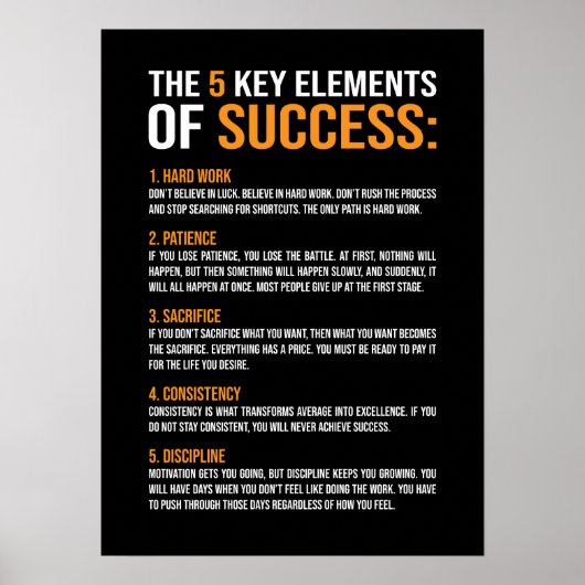 Elementen van succes, sportschool, drukte, succes, poster (Voorkant)