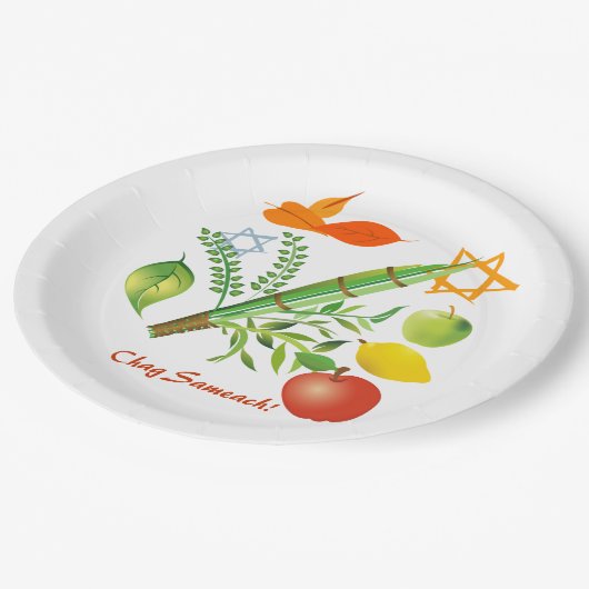 Elementen van Sukkot Papieren Bordje (Gekanteld)