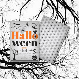  elementen volwassen Halloween grijze partij Kaart