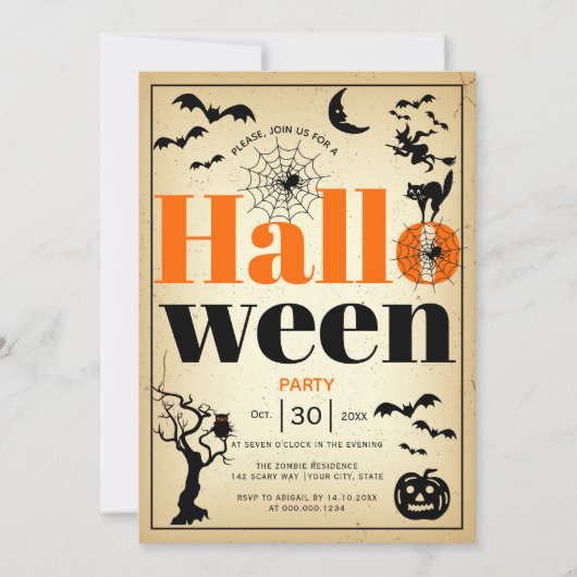  elementen volwassen Halloween-partij Kaart (Voorkant)