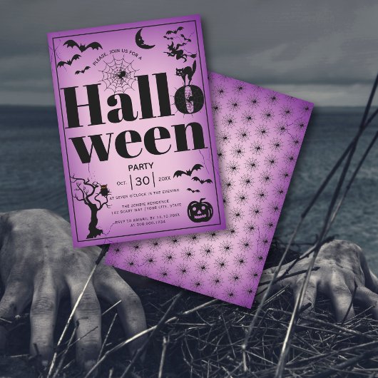  elementen volwassen Halloween partij paarse Kaart