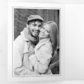  elementen, zwarte, witte troupografie bruiloft drieluik uitnodiging (Binnenzijde eerst)