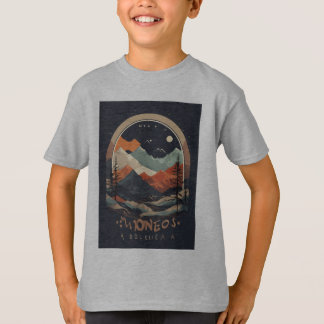 elementos abstratos da natureza de cor negra t-shirt