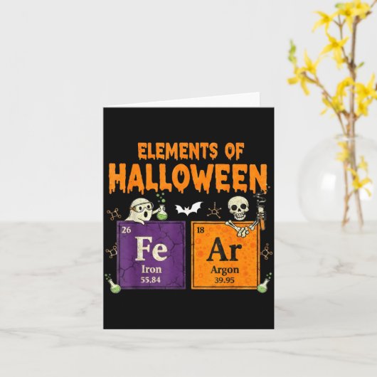 Elements Of Halloween Fear Periodically Halloween  Kaart (Gele Bloem)