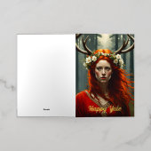 Elen of the Ways Yule Folie Wenskaart (Buiten Laag)