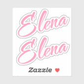 Elena Decoratieve Naam in Roze x2 Sticker (Vel)