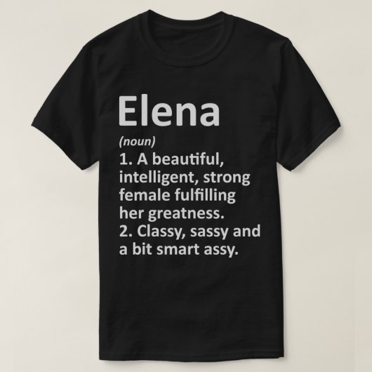 ELENA Definition Personal Name Funny Kerstmis T-shirt (Design voorkant)
