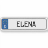 Elena Duits Bord van het Autovergunning Sticker (Voorkant)