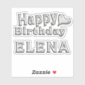 Elena Happy Birthday silver Aufkleber Sticker (Vel)