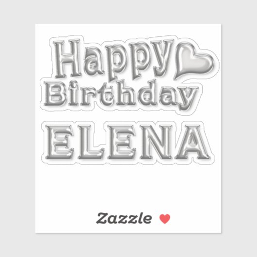 Elena Happy Birthday silver Aufkleber Sticker (Vel)