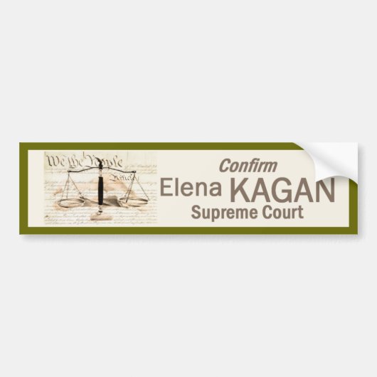 Elena Kagan Bumpersticker Hooggerechtshof (Voorkant)