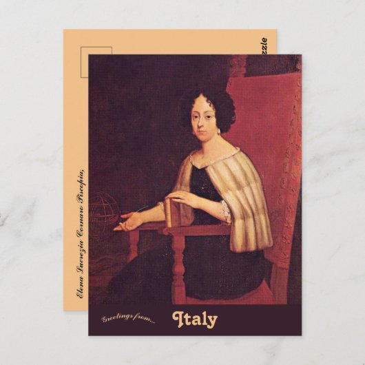 Elena Lucrezia Cornaro Piscopia Italië Briefkaart (Voorkant / Achterkant)