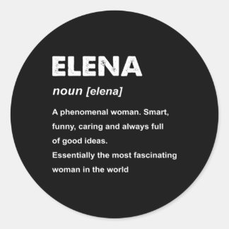 Elena Naam Ronde Sticker