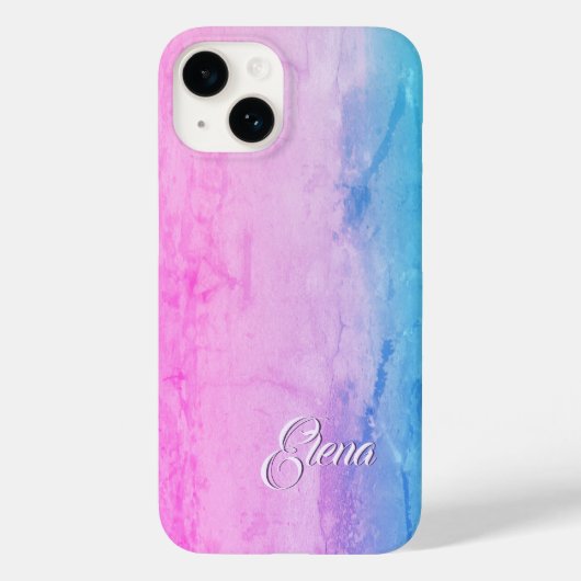 Elena naam Sjabloon, vrouwelijke kleuren roze marm Case-Mate iPhone Case (Achterkant)