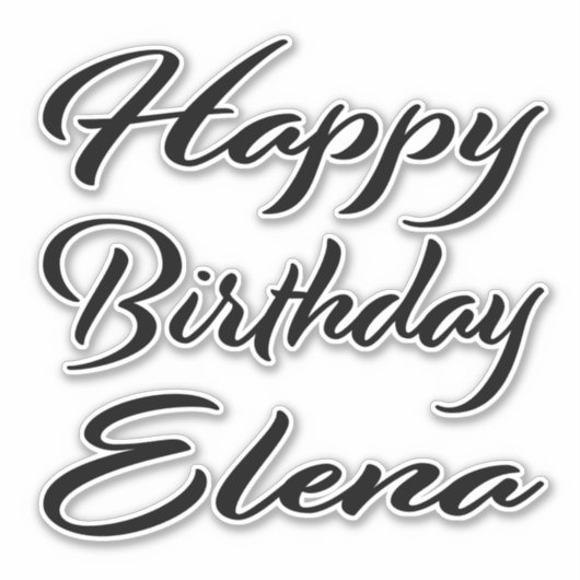 Elena Name Vorname black Sticker Geburtstag (Voorkant)