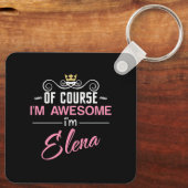 Elena natuurlijk ben ik Geweldige naam Sleutelhanger (Achterkant)