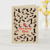 Elena Shoes Happy Birthday Card Kaart (Gele Bloem)