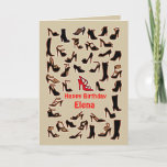 Elena Shoes Happy Birthday Card Kaart<br><div class="desc">Here's a birthday card for a one-of-a-kind sister.  You can customize this card for any relationship as well as change the name on the front and inside of this card.</div>