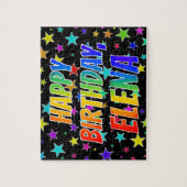 "ELENA" voornaam, geun "HAPPY BIRTHDAY" Legpuzzel (Verticaal)