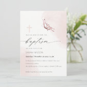 Elenant Blush Waterverf Vlinderdoop Kaart (Staand voorkant)