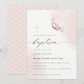 Elenant Blush Waterverf Vlinderdoop Kaart (Voorkant / Achterkant)