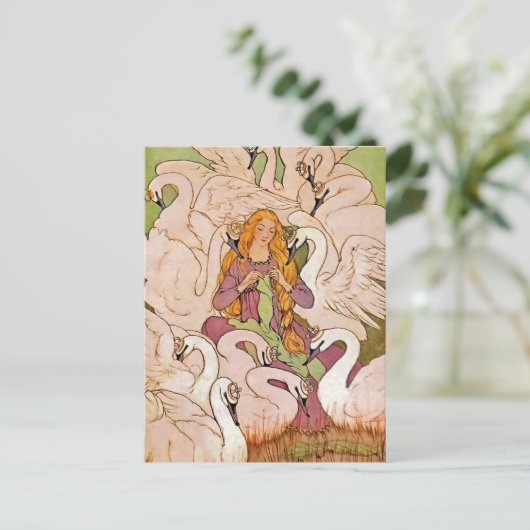 Elenore Abbott Het Wilde Zwanen Briefkaart (Staand voorkant)