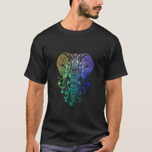 Elephan Hindu Tribal Waterverf Grafische Mannen Wo T-shirt