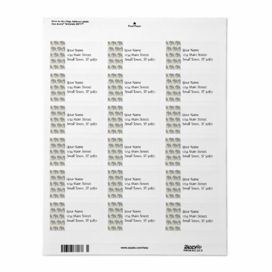  Elephans Coral Peach Mint Green Striped Etiket (Full Sheet)