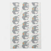 Elephans Coral Peach Mint Green Striped Theedoek (Verticaal)