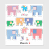 Elephans en muizen schattige dierkunst sticker (Vel)