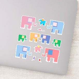 Elephans en muizen schattige dierkunst sticker