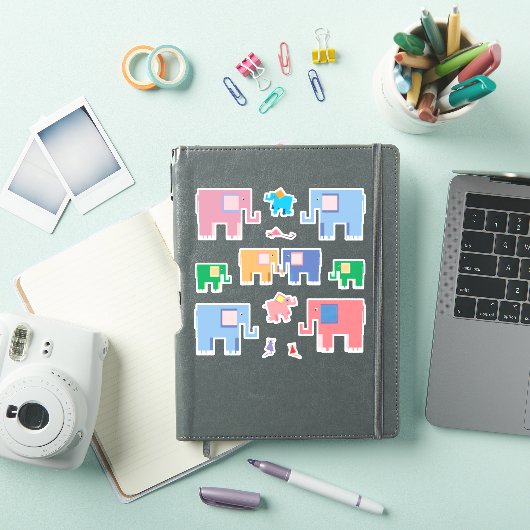 Elephans en muizen schattige dierkunst sticker (iPad Cover)