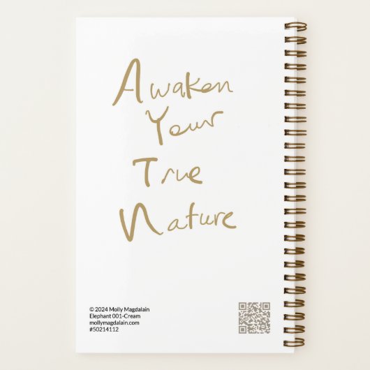 Elephant 001-Cream Journal beroemd gemaakt door Mo Notitieboek (Achterkant)