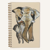 Elephant 001-Cream Journal beroemd gemaakt door Mo Notitieboek (Voorkant)